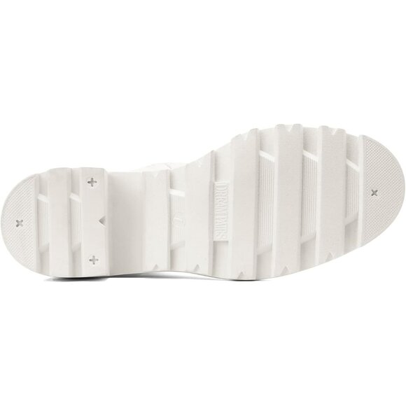 Women's White Knee High Comfortable Platform Heel Round Toe Stretch Boots - Picture 5 of 7